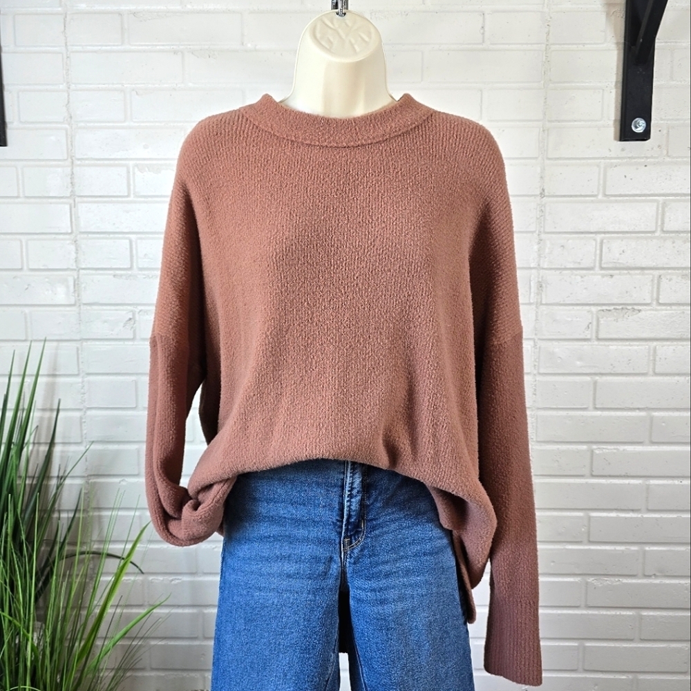 Abercrombie And Fitch Brown Oversized Ribbed Tunic Sweater Size Small